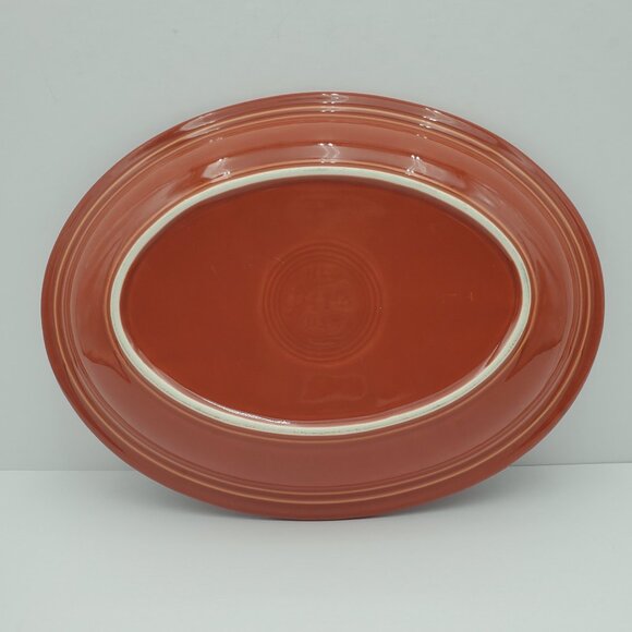 Fiesta Scarlet Platter Homer Laughlin Fiestaware Rust 11.5" Oval Plate - Picture 5 of 6